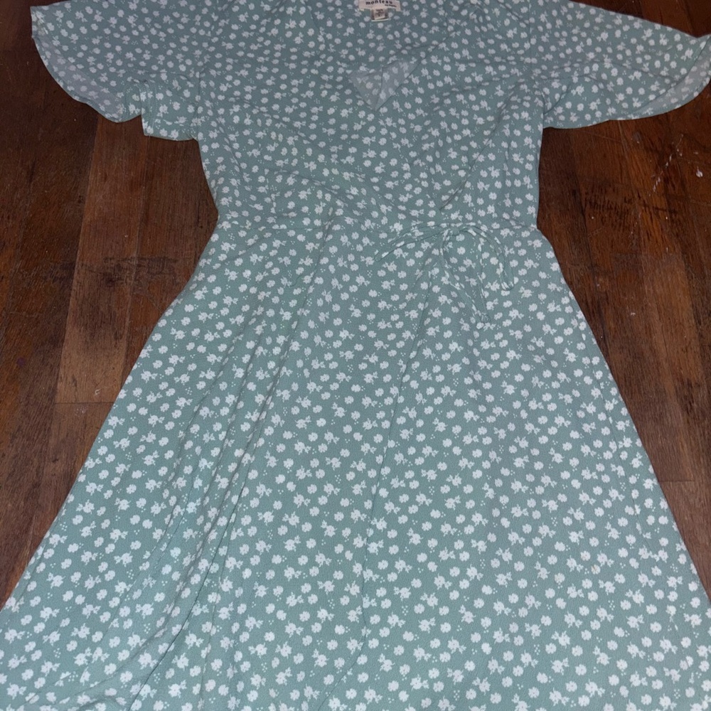 Monteau Green Floral Dress